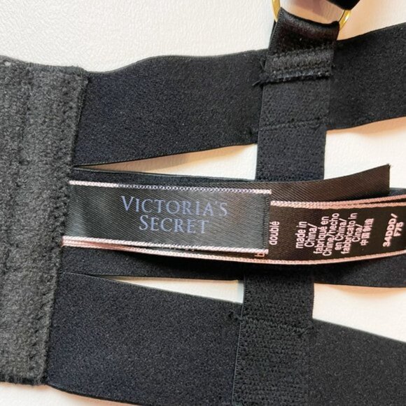 NWOT Victoria's Secret Bra 34DDD Unlined Balconet Strappy Banded Black B1435 - Picture 5 of 8